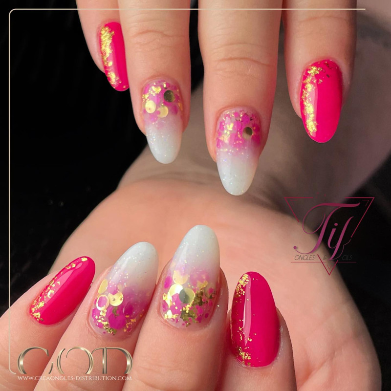 Rounded fait avec le Mix Golden Leaf & fucshia 