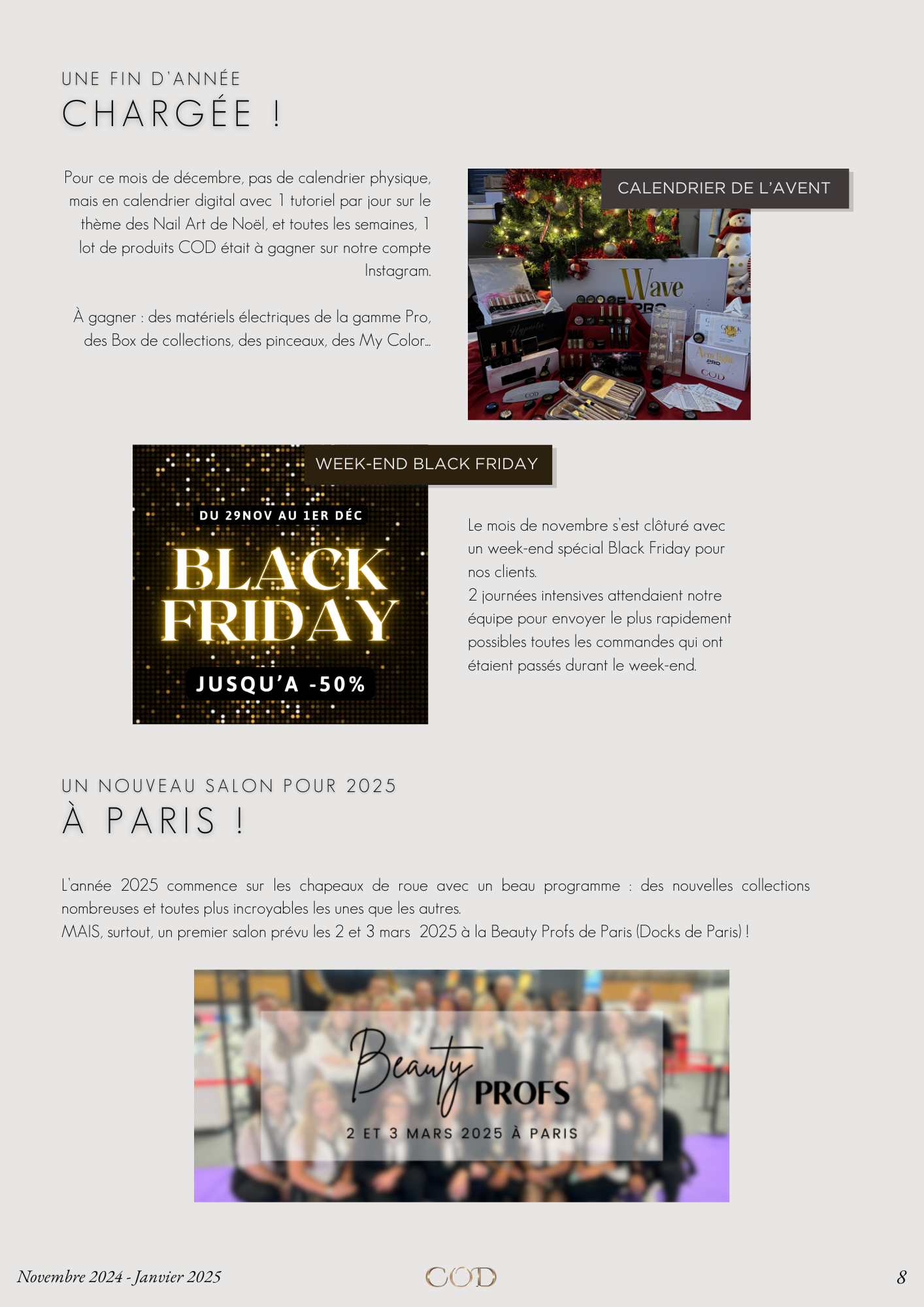 Le calendrier de l'avent digital, les Black Friday et la préparation pour le salon de Paris